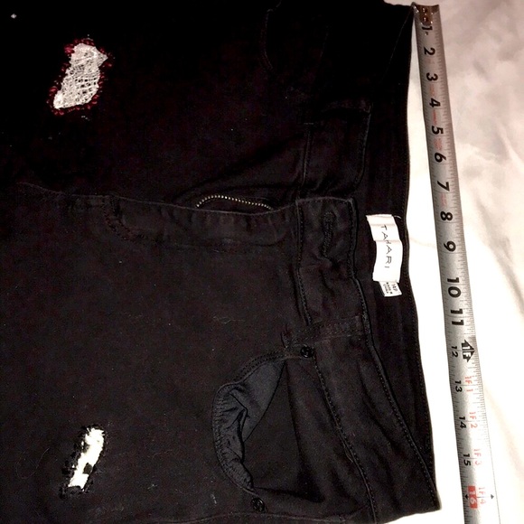 Women’s UPCYCLED HAND CRAFTED 49ers Themed Black Jeans TAHARI Sz 14P - Picture 10 of 15